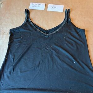 Jessica Elegant Black Camisole with Sparkle Accents
